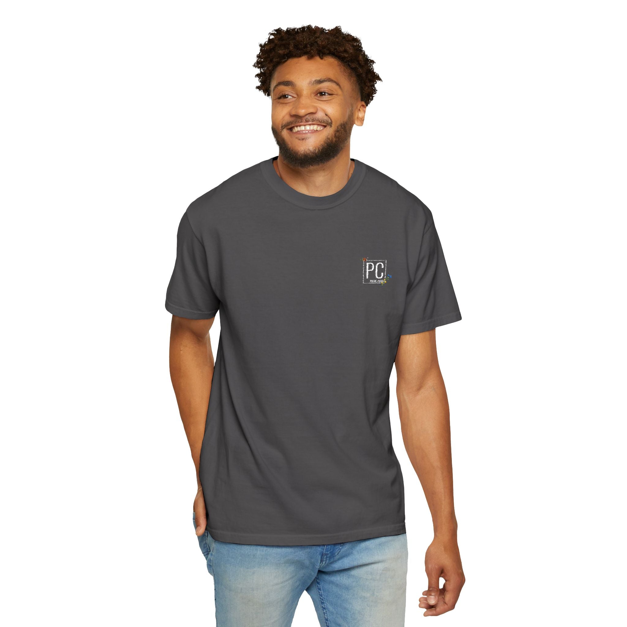 Poetic Chaos embroided white floral logo