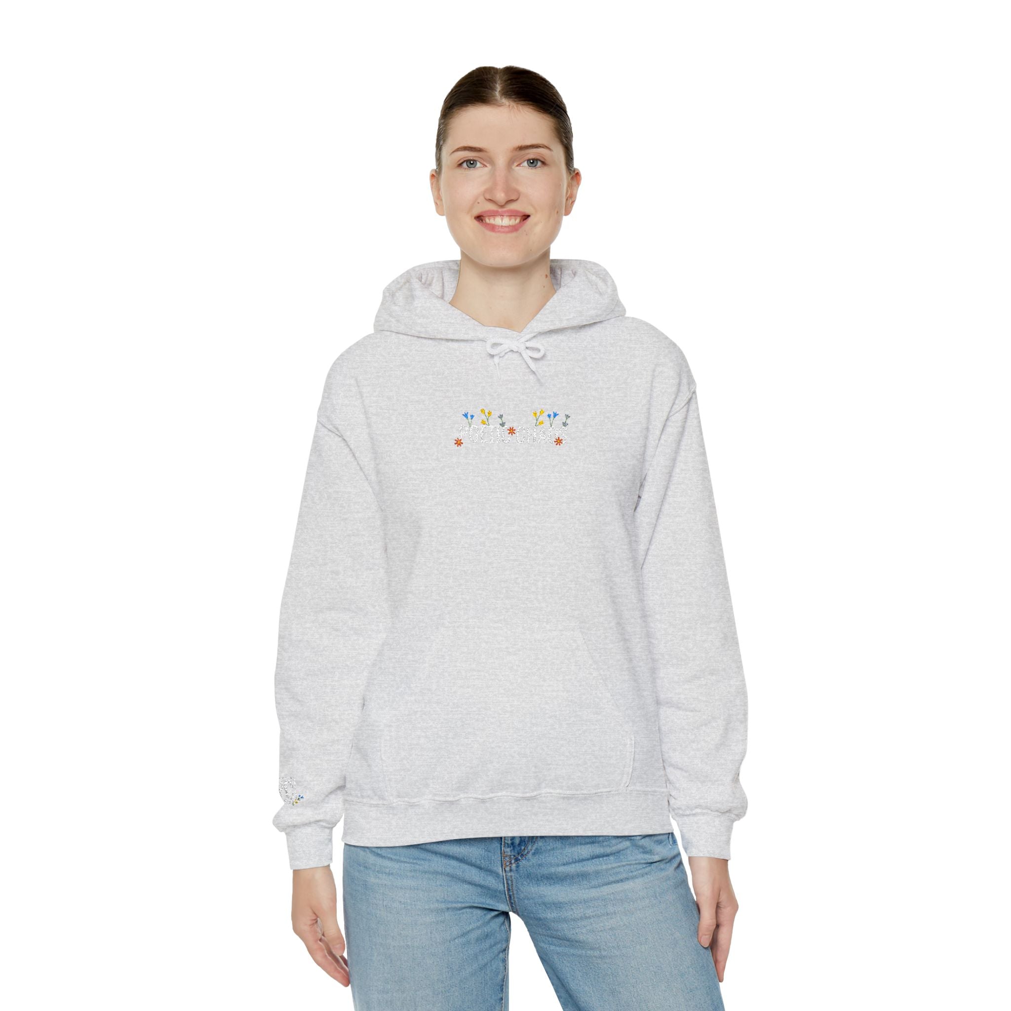 Poetic Chaos Embroided Floral Hoodie