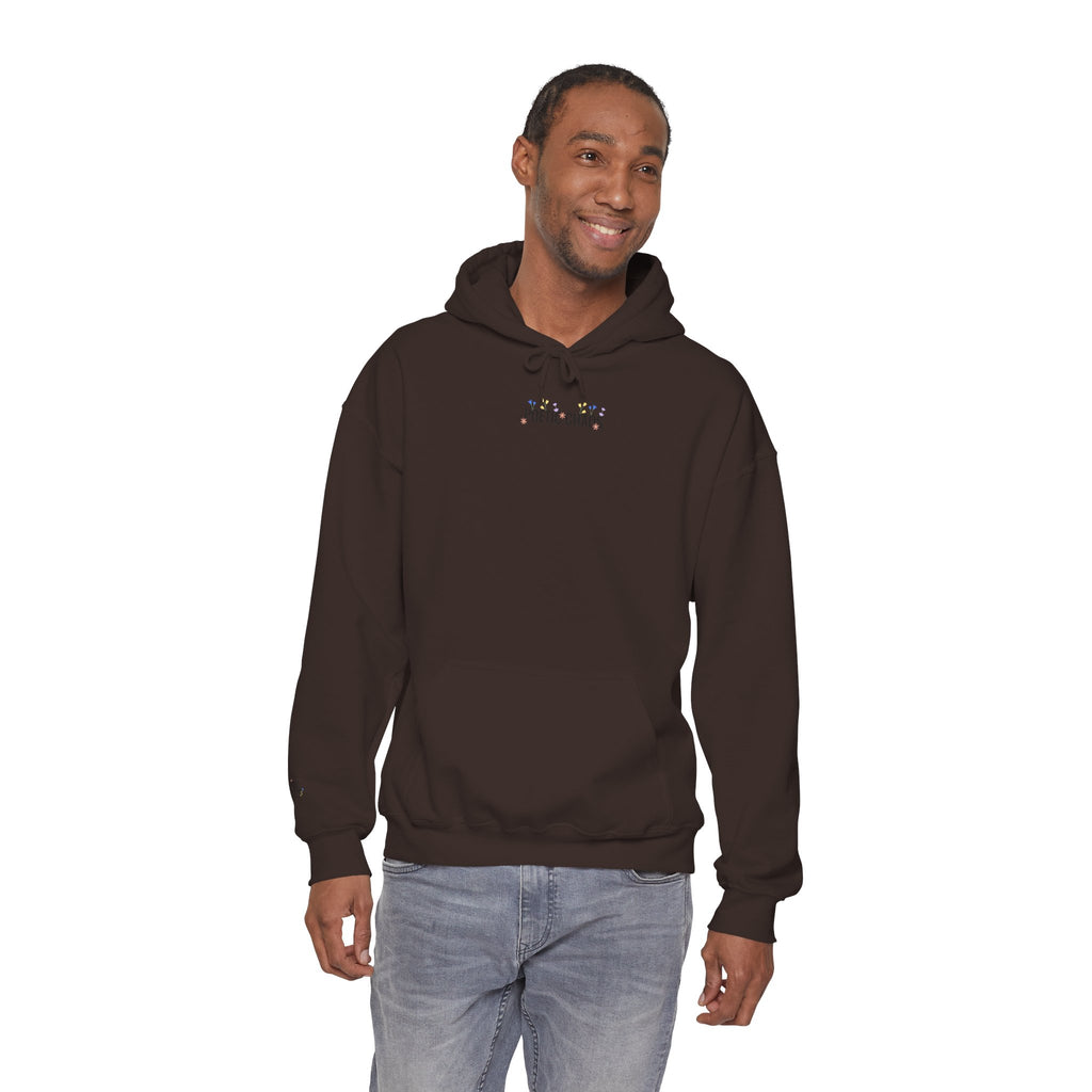 Minimalist 'Pale Chaos' Hoodie – Subtle Text floral Logo Pullover