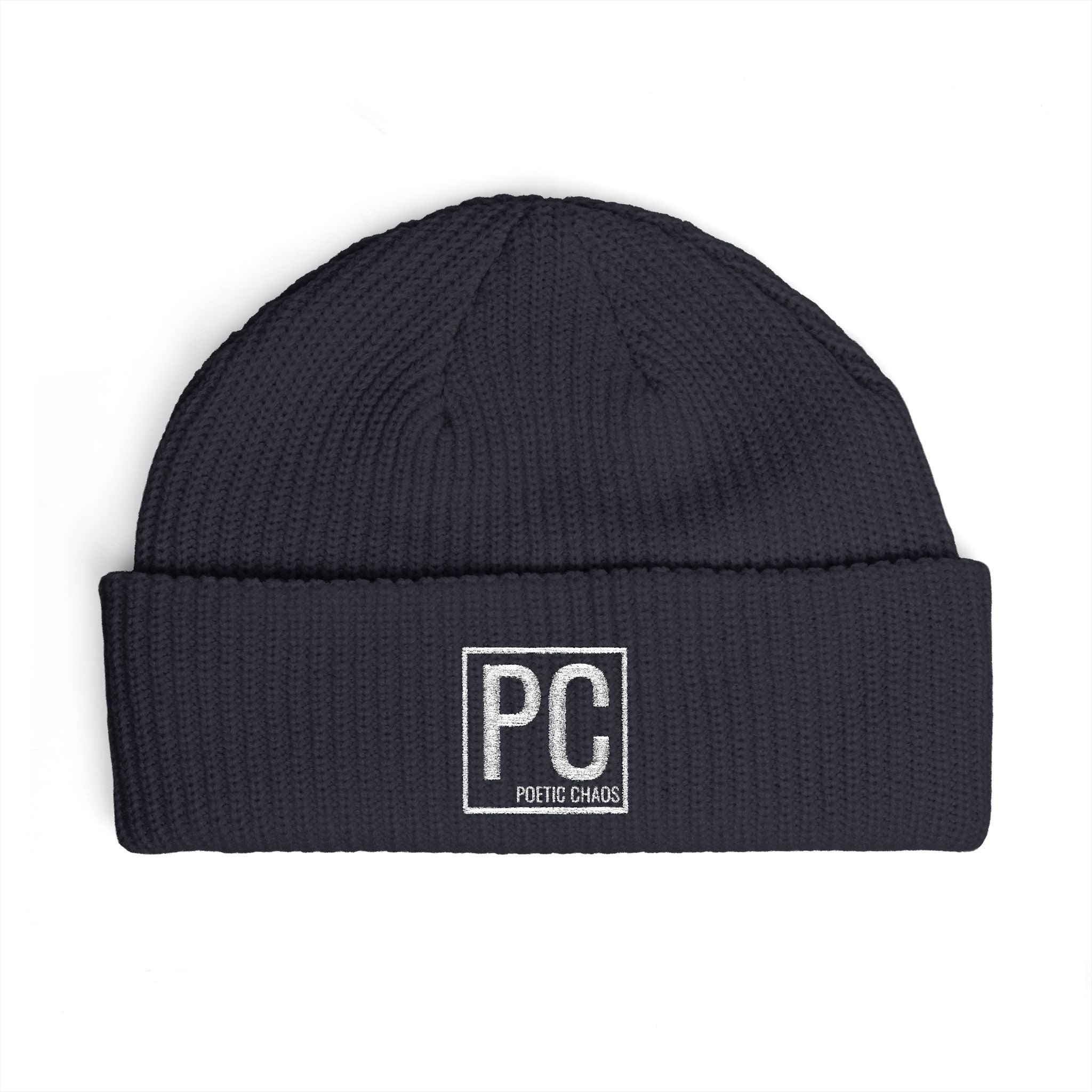 Poetic Chaos white PC Logo Cuff Beanie