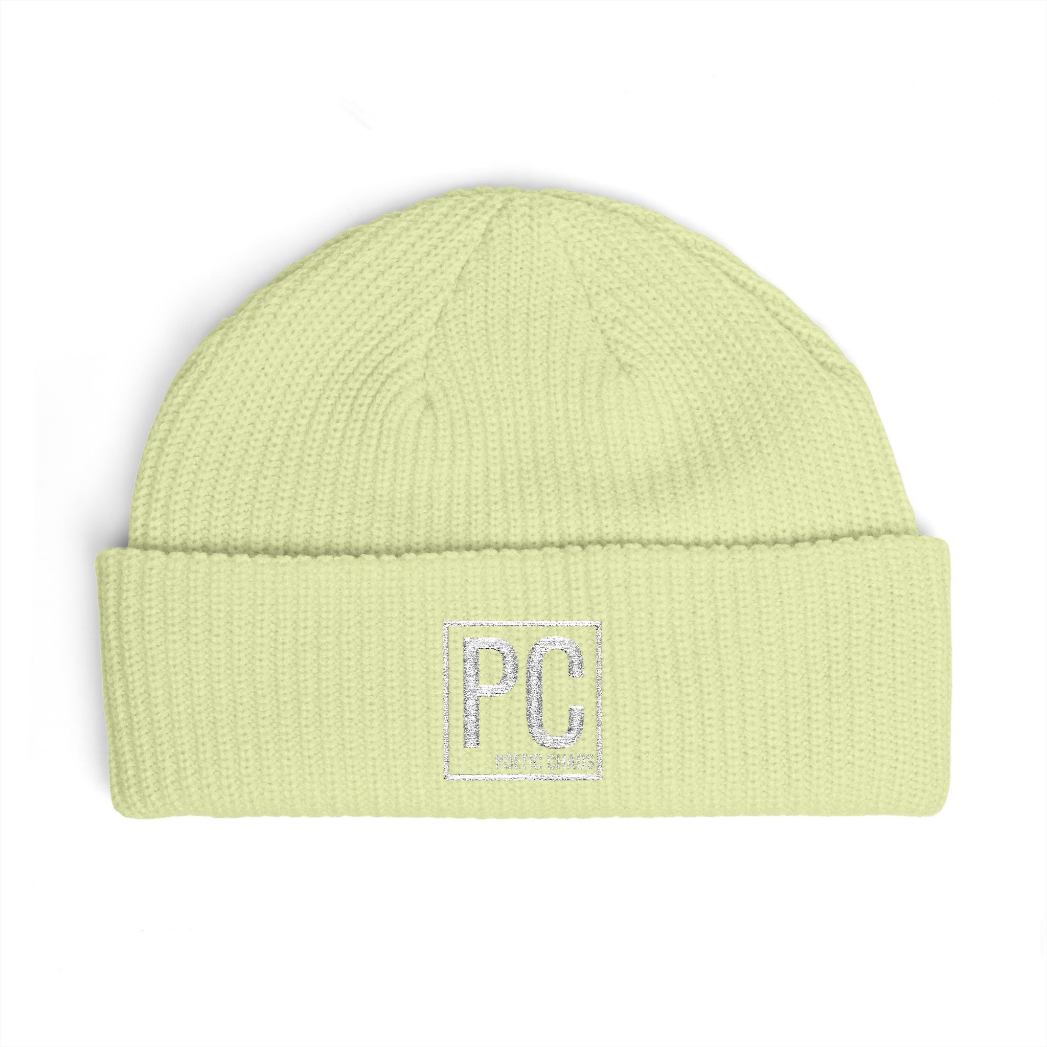 Poetic Chaos white PC Logo Cuff Beanie