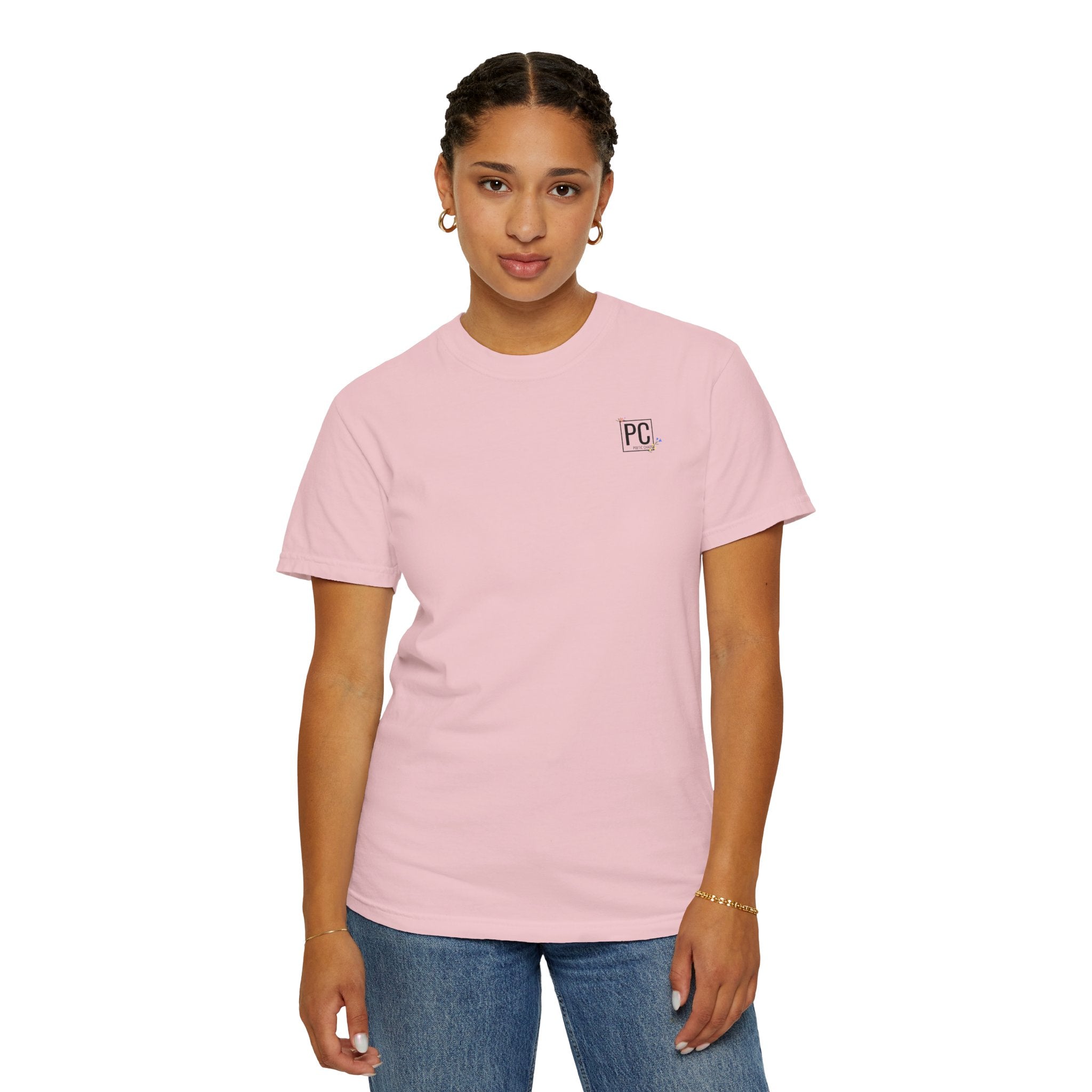 Poetic Chaos Logo T-Shirt — floral design