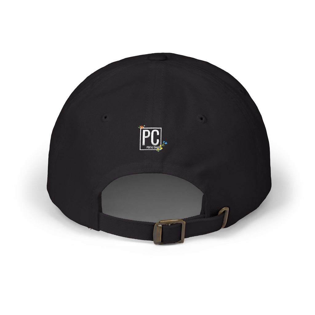 Poetic Chaos white floral logo dad cap-embroided