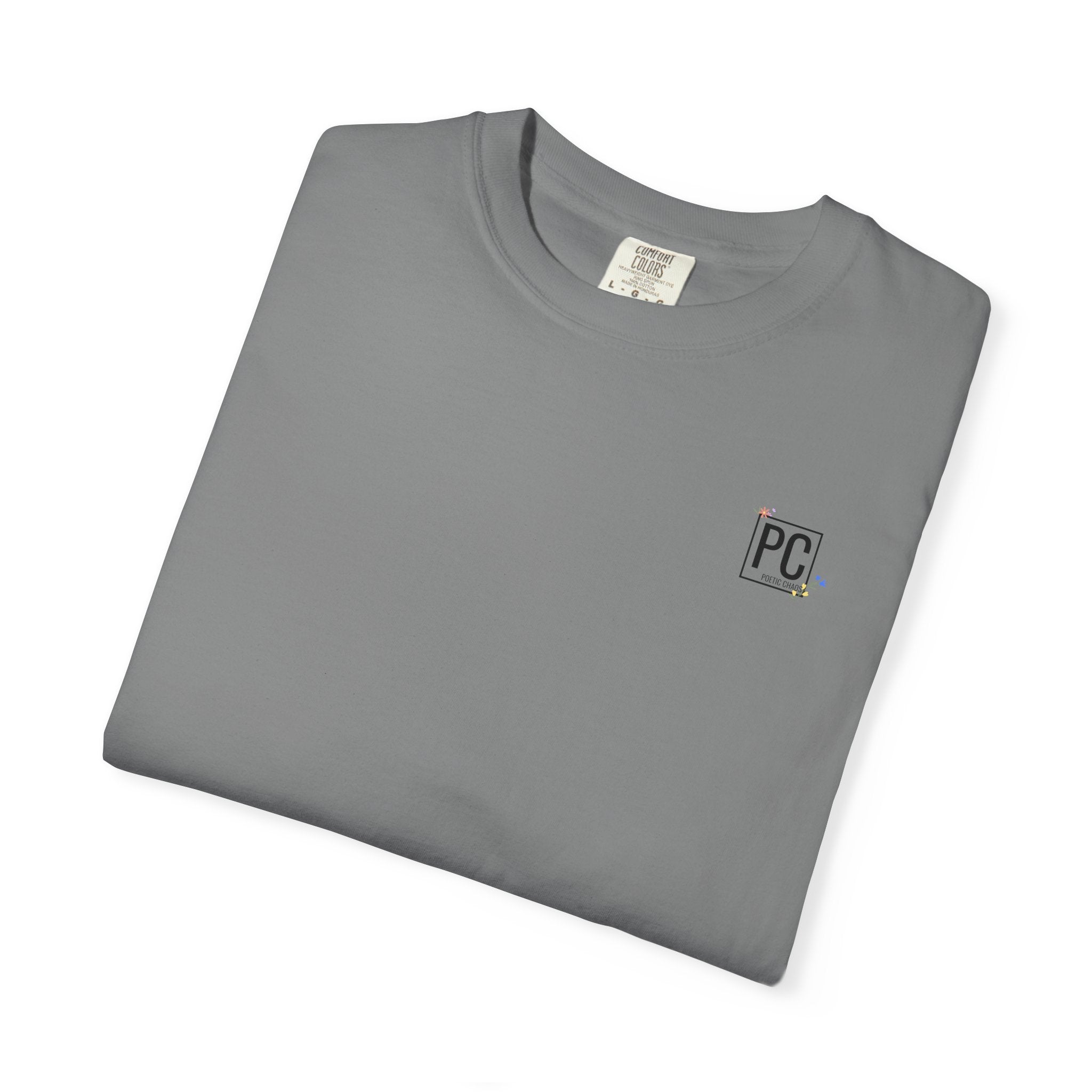 Poetic Chaos Logo T-Shirt — floral design