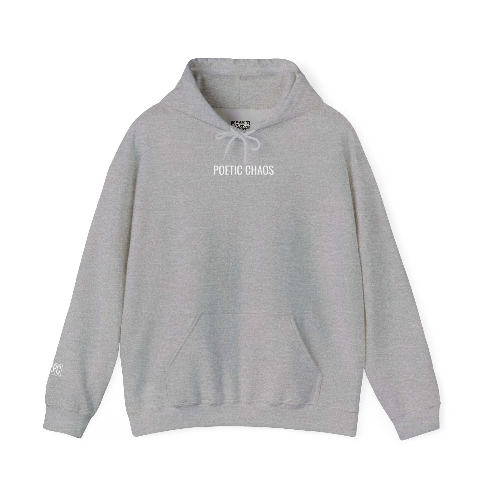 Poetic Chaos Hoodie — Minimal Black Streetwear Pullover white label