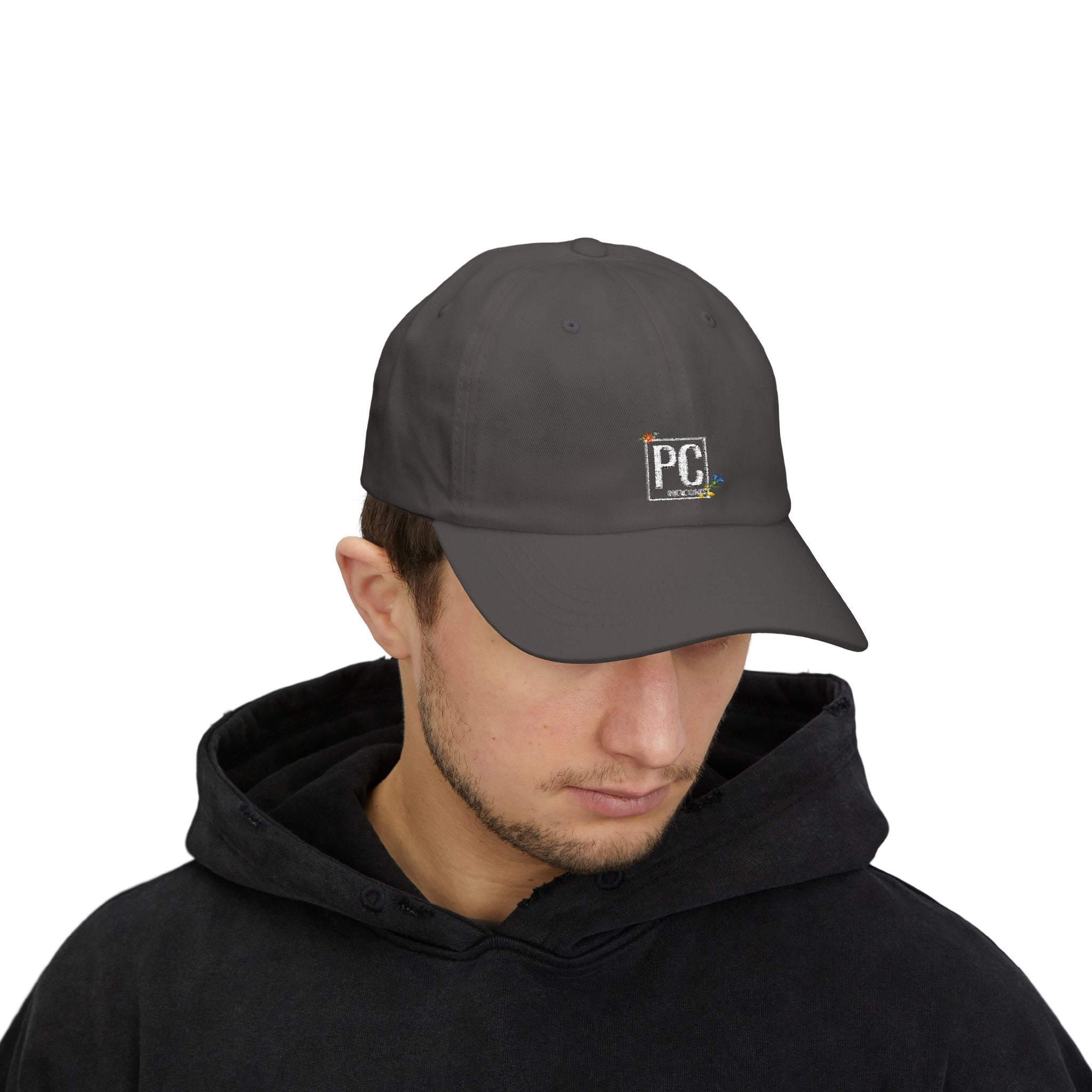 Poetic Chaos Dad Cap white Floral logo Embroidered Baseball Hat