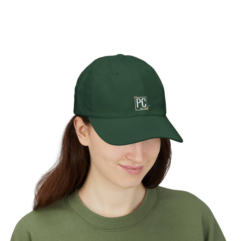 Poetic Chaos Dad Cap white Floral logo Embroidered Baseball Hat