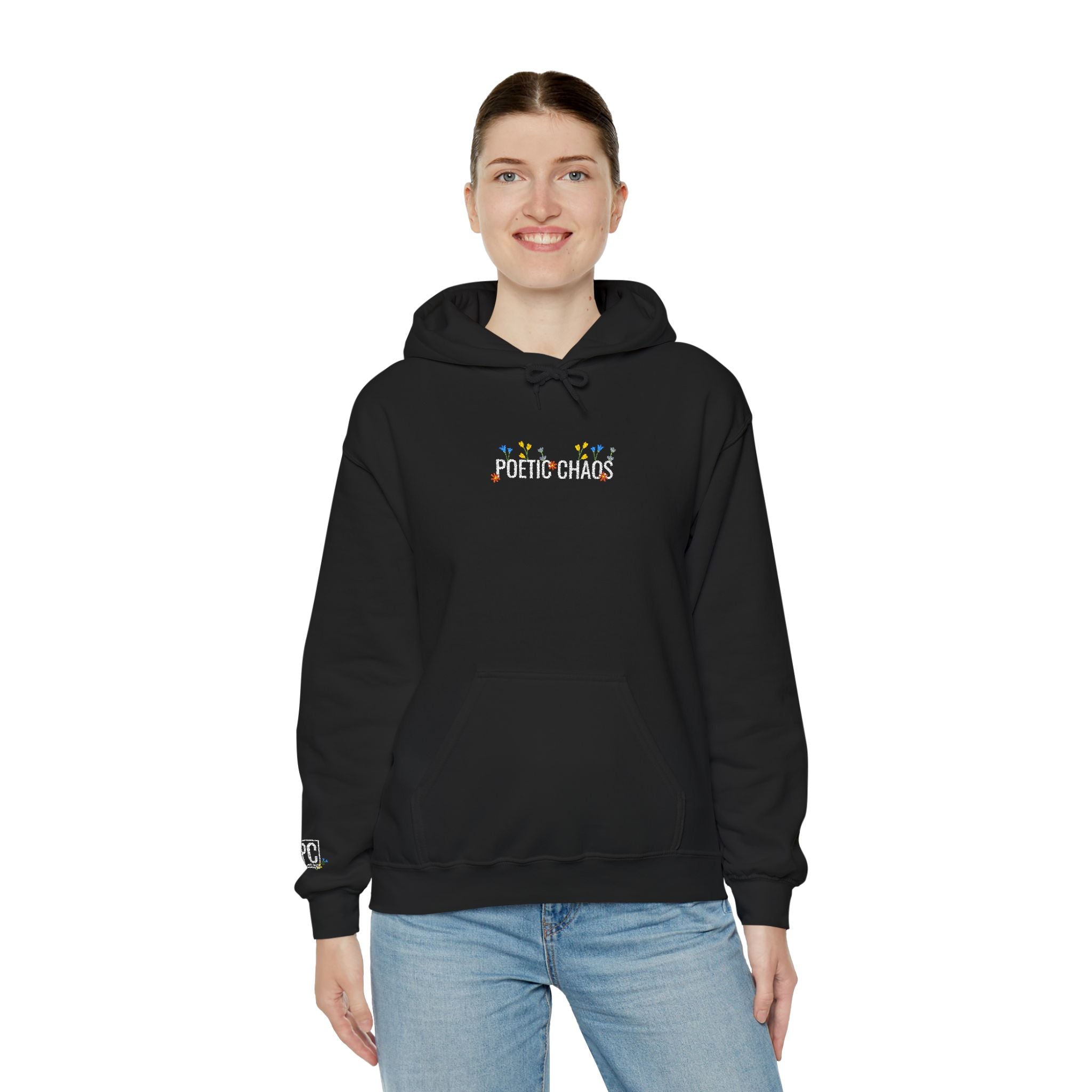 Poetic Chaos Embroided Floral Hoodie