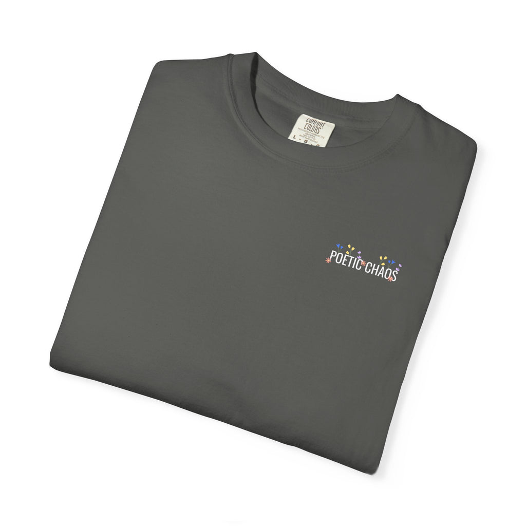 Poetic chaos minimal t-shirts floral white label