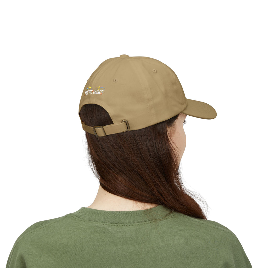 Poetic Chaos Dad Cap white Floral logo Embroidered Baseball Hat