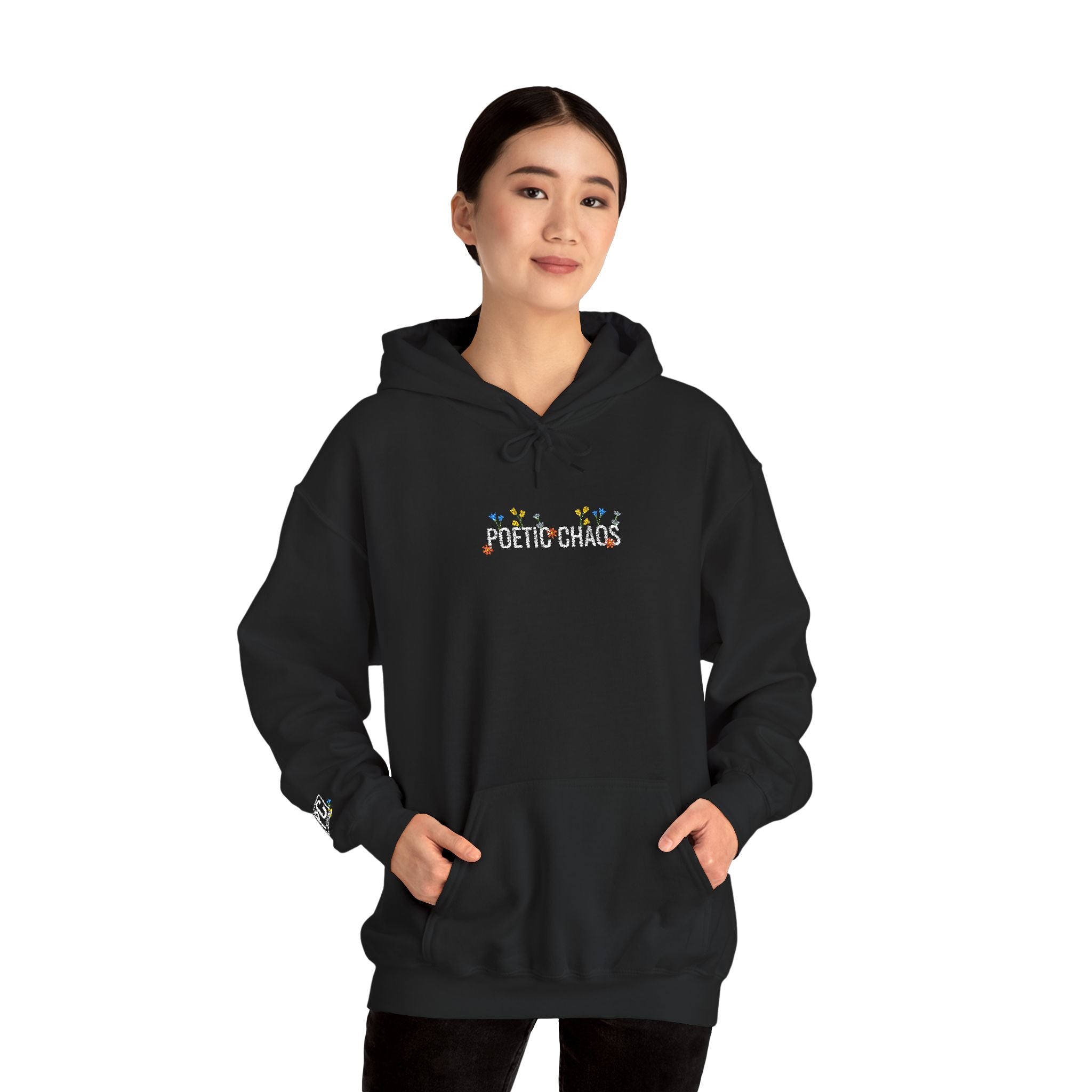 Poetic Chaos Embroided Floral Hoodie