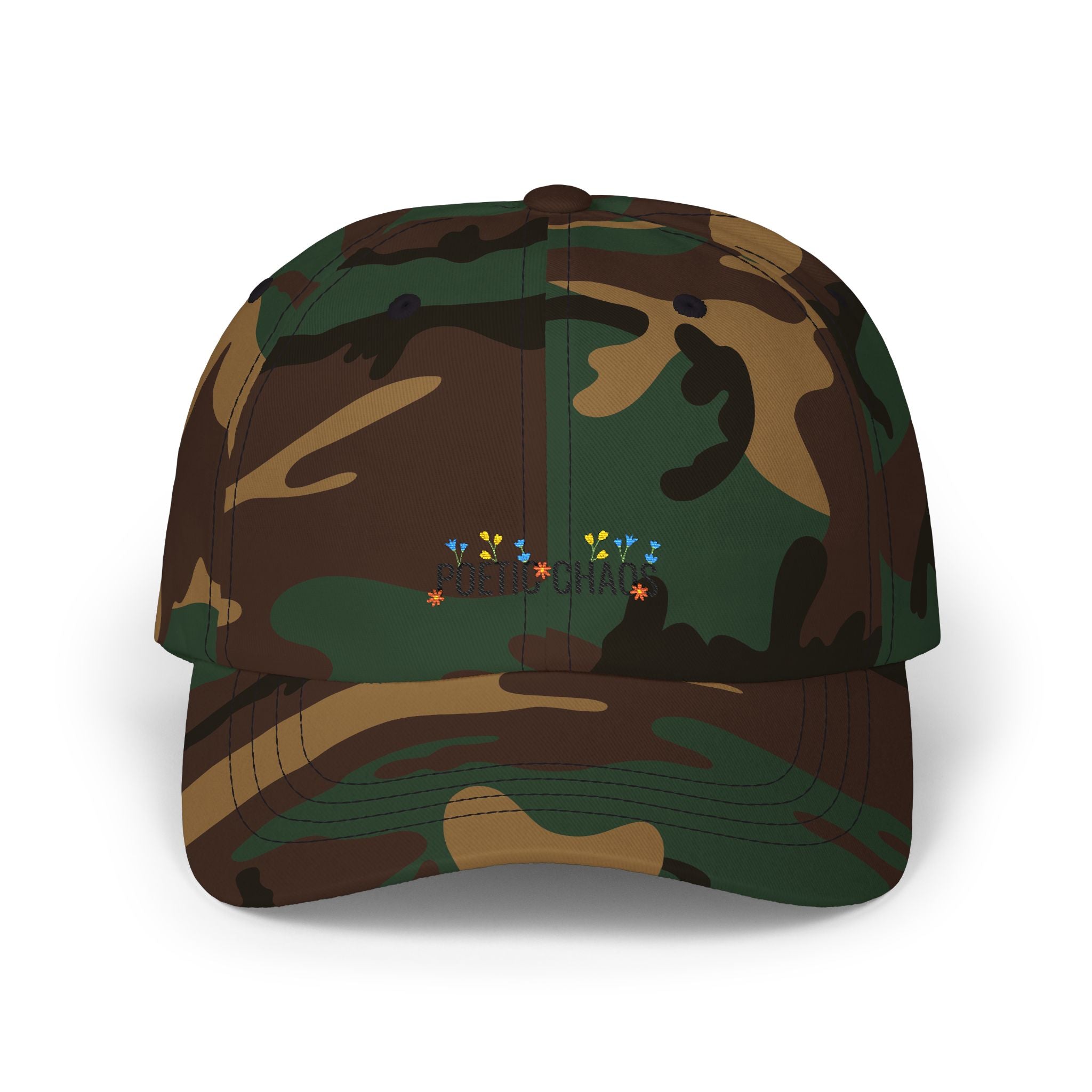 Dad Cap — "Poetic Chaos" Embroidered Floral Dad Hat