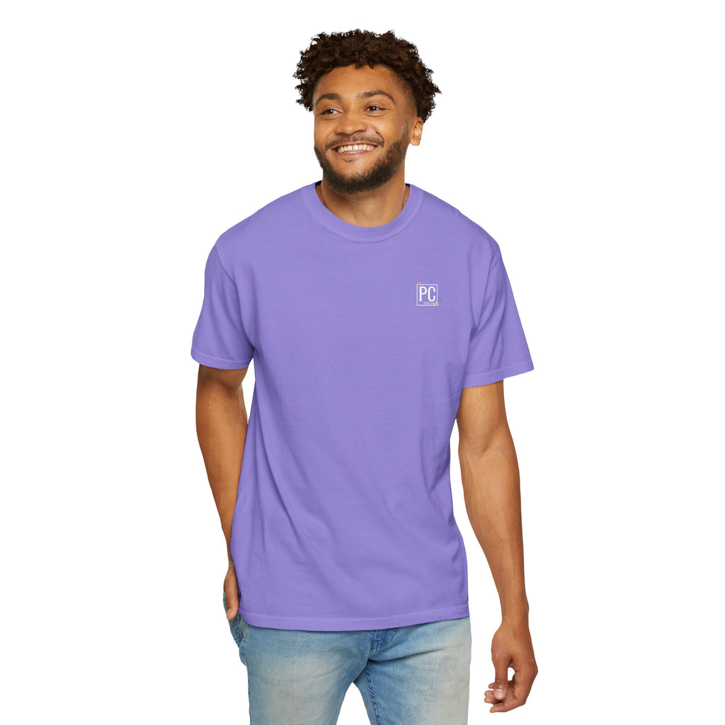 poetic chaos minimal t-shirt floral white logo label
