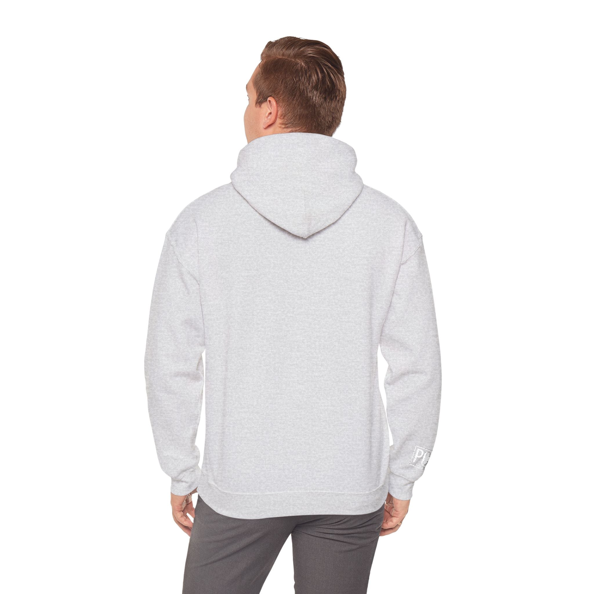 Poetic Chaos embroided white logo hoodie